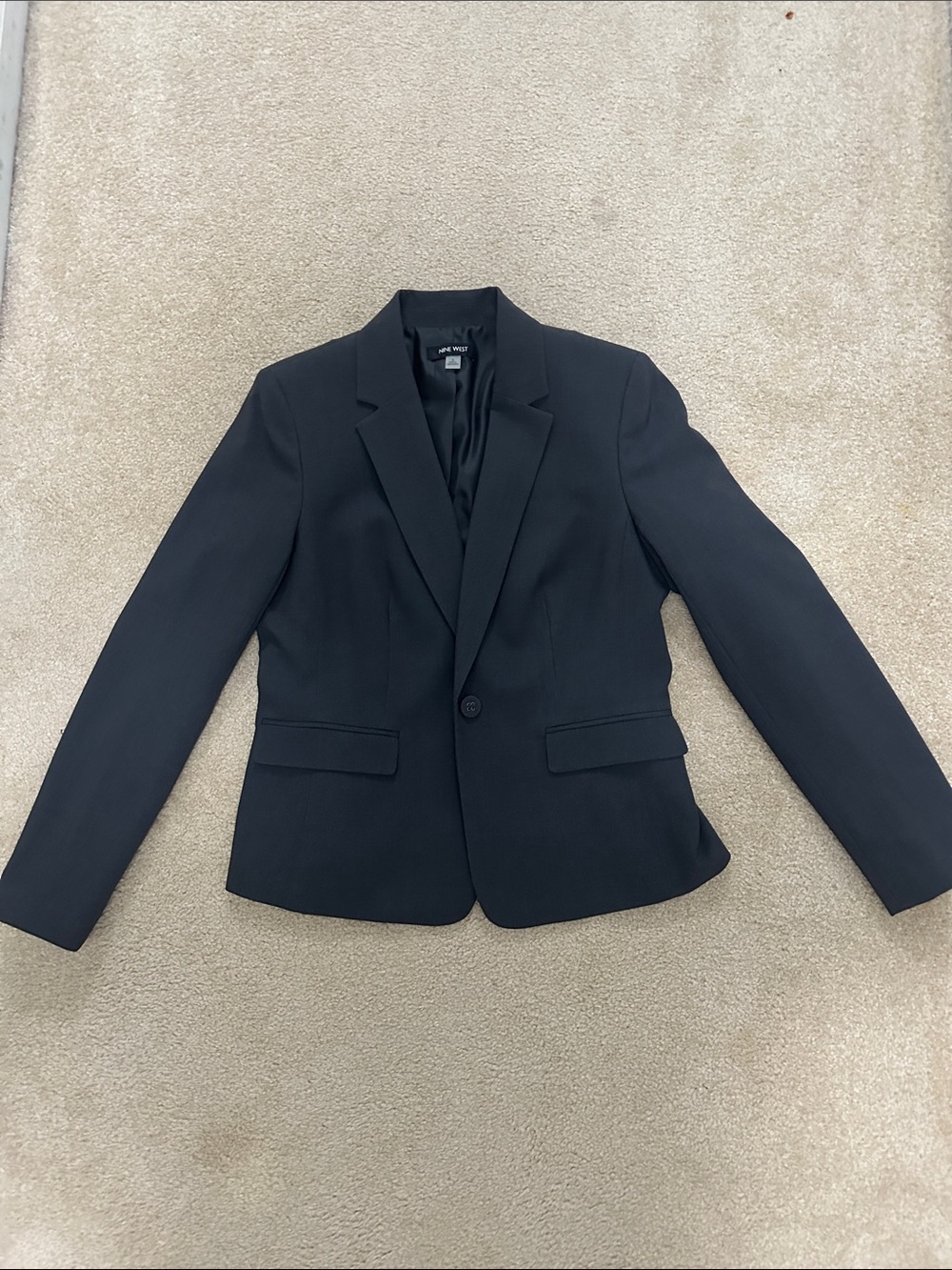 Anne Klein Black Classic Single-Button Blazer